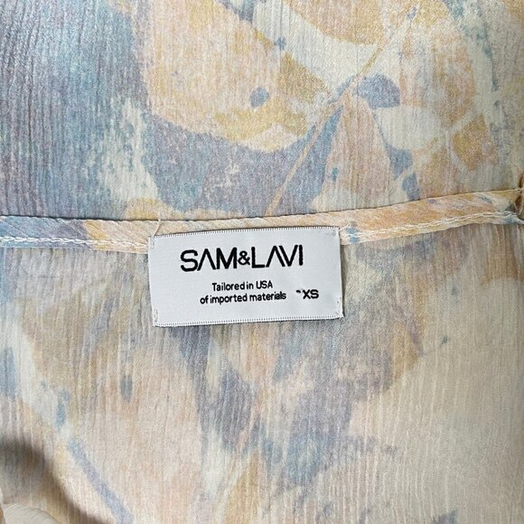 Sam & Lavi Pastel Sheer Watercolor Slip Dress – Cottagecore Dream, XS - Picture 5 of 5